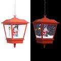 vidaXL Vianočná závesná lampa s LED osvetlením a Santom červená 27x27x45 cm
