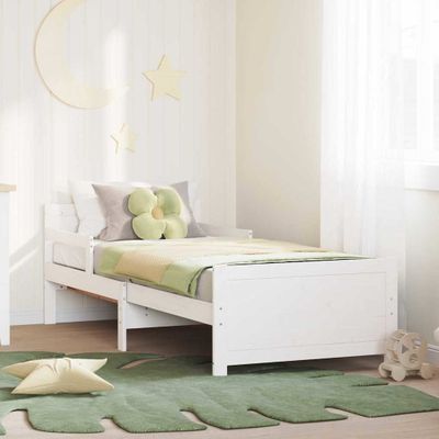 vidaXL Rám postele s čelnou doskou Biela 80 x 200 cm Kompozitné drevo