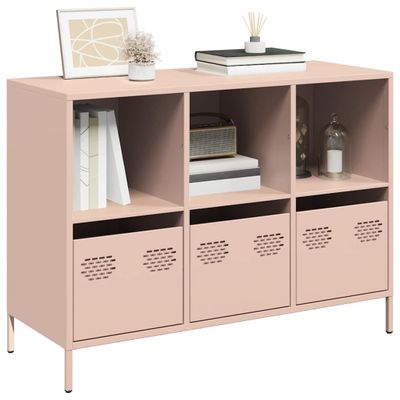 vidaXL Komoda ružová 101,5x39x73,5 cm oceľ valcovaná za studena