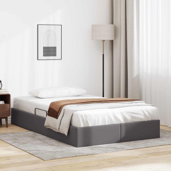 vidaXL Otomanový posteľný rám Biely 120 x 190 cm Umelá koža