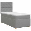 vidaXL Posteľ boxspring s matracom Svetlosivá 100 x 200 cm Látka
