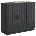 vidaXL Servírovacia skriňa Čierna 89 x 34,5 x 77 cm Kompozitné drevo