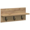 vidaXL Vešiak na stenu Nástenná montáž Remeselný dub 40 x 10,5 x 18 cm