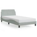 vidaXL Rám postele Dover bledosivý 100x203 cm zamat