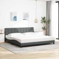 vidaXL Rám postele bez matraca Hanko tmavosivá 200x200 cm látka
