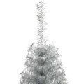 vidaXL Umelý predsvietený vianočný stromček Strieborná 150 cm PET