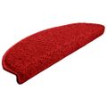 vidaXL Schodové rohože 15 ks 65x21x4 cm červené polkruhové veľké