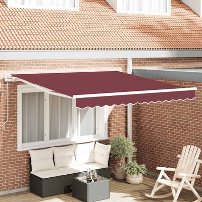 vidaXL Automaticky zaťahovacia markíza burgundská 300x250 cm