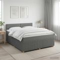 vidaXL Posteľ boxspring s matracom Tmavosivá 140 x 190 cm Látka