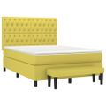 vidaXL Boxspring posteľ s matracom svetlozelená 140x190 cm látka