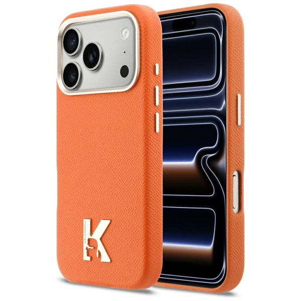 Puzdro Karl Lagerfeld pre iPhone 17 Pro 6,3" HC MAGSAFE PU FW W/ KHEAD LOGO ORANŽOVÉ