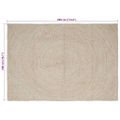 vidaXL Koberec do oblasti Prírodná a biela 200 x 290 cm Juta