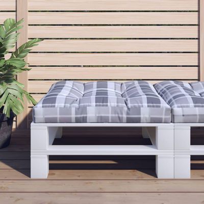 vidaXL Podložka na paletový nábytok, sivé kocky 70x70x12 cm, látka