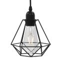 vidaXL Stropná lampa s diamantovým dizajnom, čierna 3 x E27 žiarovky