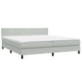 vidaXL Box Spring Posteľ s matracom Svetlosivá 180x220 cm Zamat
