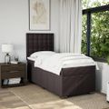 vidaXL Boxspring posteľ s matracom tmavohnedá 100x200 cm látka