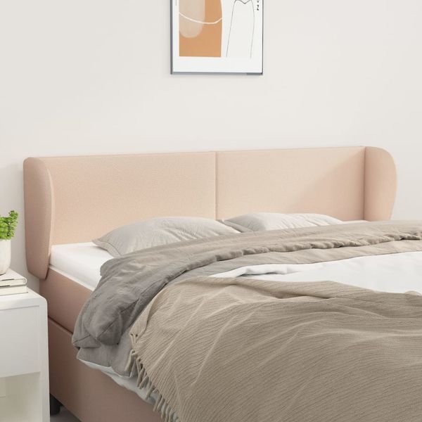 vidaXL Čelo postele so záhybmi kapučínové 147x23x78/88 cm umelá koža