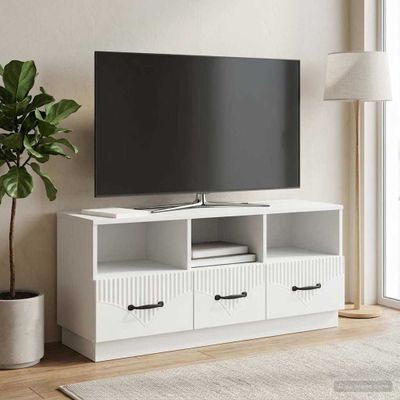 vidaXL TV skrinka Biela 102 x 34,5 x 47 cm Kompozitné drevo