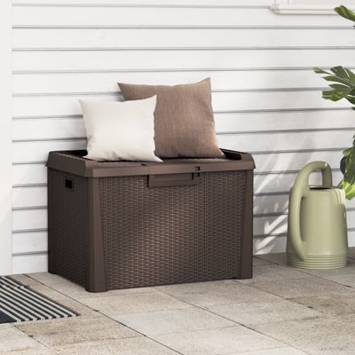 vidaXL Záhradný úložný box hnedý 125 l PP