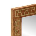 vidaXL Zrkadlo do kúpeľne 50x70x2,5 cm masívny mangovník a sklo