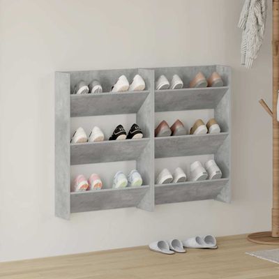 vidaXL Nástenné skrinky na topánky 2 ks, betónovo sivé 60x18x90 cm