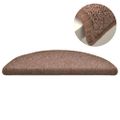 vidaXL Kobercové nášľapy na schody 15 ks hnedé 56x17x3 cm