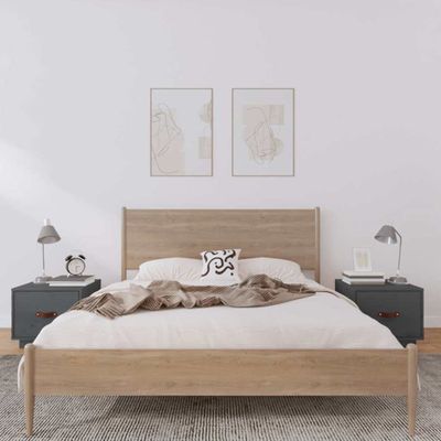 vidaXL Nočné stolíky 2 ks sivé 40x34x35 cm borovicový masív