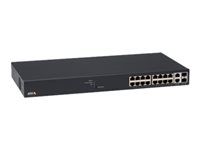Prepínač - riadený - 16 x 10/100/1000 (PoE+) + 2 x 10/100/1000/SFP - desktop, Možnosť montáže do rozvádzača - PoE+ (240 W) - pre AXIS A1610, C1410, D3110, M3067, P1385, P1455, W400; Camera Station S1216, S1232, S1296