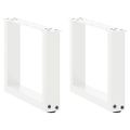 vidaXL Nohy konferenčného stolíka v tvare U, 2 ks, biele, 40 x (30-31) cm, oceľové