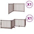vidaXL Brána pre psa s dverami sklad. 6pan. hnedá 480cm topoľové drevo