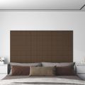 vidaXL Nástenné panely 12 ks hnedé 60x15 cm látkové 1,08 m²