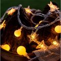 Led garland 1,5m  (10 led lamps) usb balcony stars + balls warm white