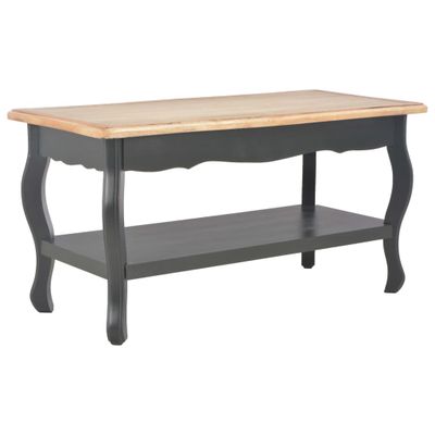 vidaXL Konferenčný stolík, čierno hnedý 87,5x42x44cm, borovicový masív