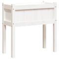 vidaXL Záhradný kvetináč s nohami biely 70x31x70 cm masívna borovica