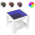 vidaXL Konferenčný stolík s LED biely 53x53x45 cm kompozitné drevo