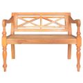 vidaXL Lavička Batavia 98 cm, mahagónový masív, svetlohnedá