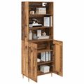 vidaXL Highboard Staré drevo 69,5 x 34 x 180 cm Kompozitné drevo