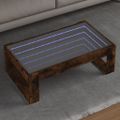 vidaXL Konferenčný stolík s nekonečnými LED dymový dub 90x53x30 cm