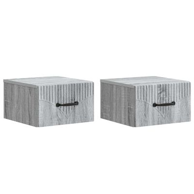 vidaXL Nástenná nočná skrinka 2 pcs Sivá sonoma 34,5 x 33 x 20 cm