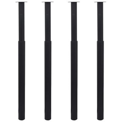 vidaXL Teleskopické stolové nohy 4 ks čierne 710 mm-1100 mm
