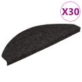 vidaXL Schodiskové rohože samolepiace 30 ks čierne 56x17x3 cm
