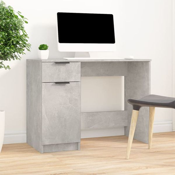 vidaXL Stôl betónovosivý 100x50x75 cm spracované drevo
