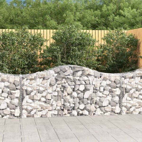 vidaXL Oblúkové gabionové koše 25 ks 200x50x80/100 cm pozink. železo