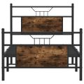 vidaXL Posteľný rám bez matraca dymový dub 75x190 cm kompozitné drevo