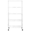 vidaXL Regál s 5 policami na kolieskach 75x35x155 cm chrómový 250 kg
