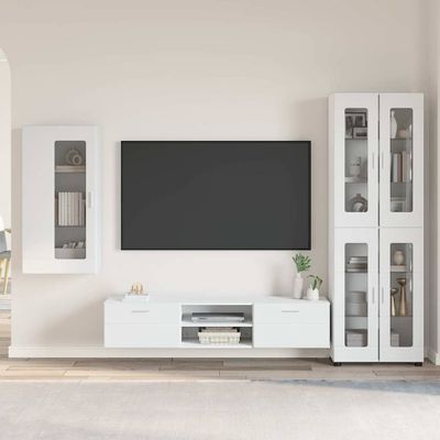 vidaXL Zostava TV skriniek FLORIN 3 pcs Biela Kompozitné drevo