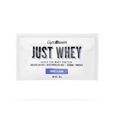 Just Whey Grass-Fed Protein – GymBeam, cookies & cream, 30 g
