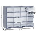 vidaXL Organizér so 16 strednými zásuvkami 52x16x37 cm