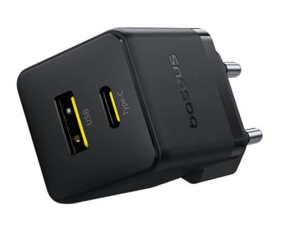 Baseus Rýchlonabíjačka do siete Palm 30W 1xUSB-A 1xUSB-C PD QC 3.0 čierna