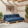 vidaXL Vankúš na paletový gauč 2 ks Látka Indigo 120 x 80 x 38 cm
